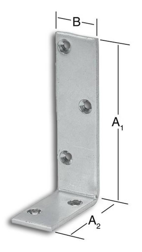 BeschreibungDer VORMANN Starkwinkel ist ein hochwertiges Verbindungselement aus verzinktem Stahl, das sich durch seine ungleichschenkelige Form und