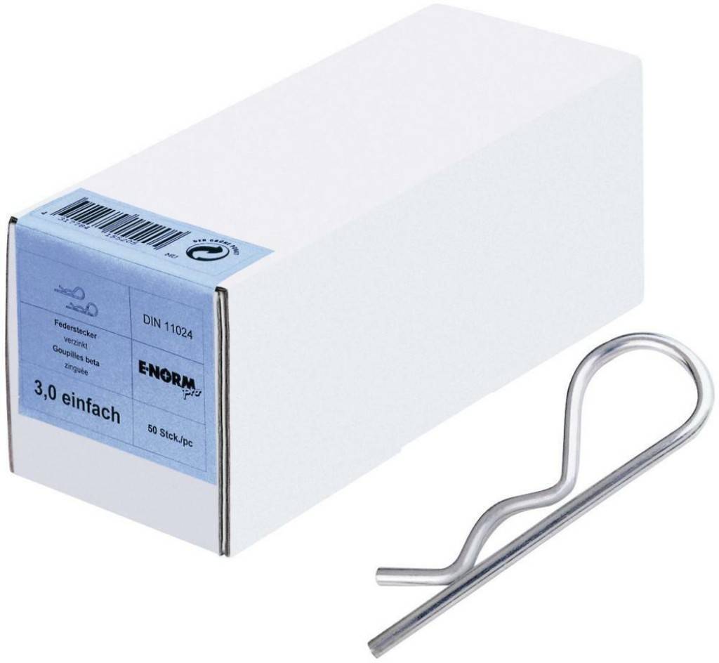 Federstecker einfach, ähnlich DIN 11024, nach Werksnorm, verzinkt