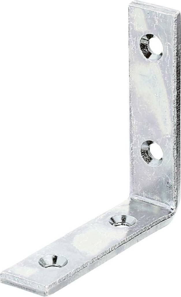 Balkenwinkel, schmalMit versenkten SchraublöchernMaterialstärke 5,00 mmGleichschenkligMaterial Stahl rohOberfläche galvanisch gelb verzinkt