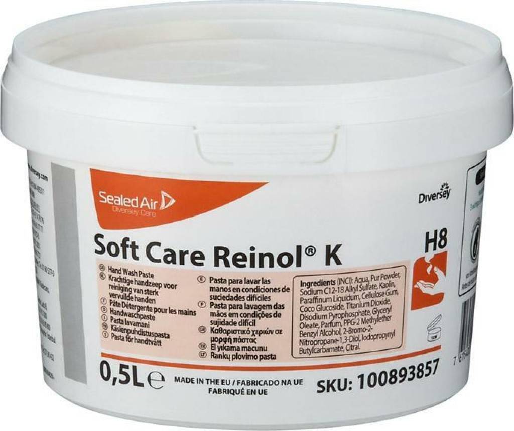 Handwaschpaste Soft Care Reinol KProduktbeschreibung Handwaschpaste für mittlere bis starke Verschmutzungen Auf Basis von natürlichen und kün