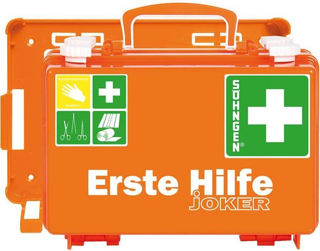 Erste-Hilfe-Koffer JokerEigenschaften Aus ABS-Kunststoff mit Gummidichtung Transparente Abdeckplatten zum Schutz der Füllteile Variable Inne