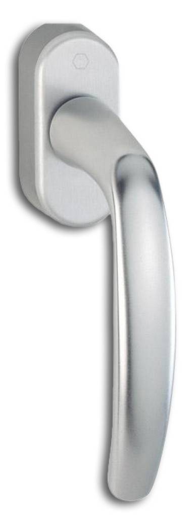 HOPPE-Aluminium-Dreh-/Kipp-Fenstergriff mit Secustik und VarioFit geprüft nach DIN EN 13126-3 23/180-0150/03/C1 und RAL-GZ 607/9 Rastung 90
