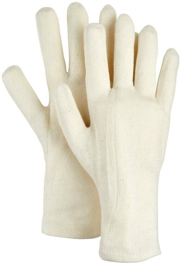 Arbeitshandschuh 5-Finger 2038, BW-NaturAusführungAtmungsaktivGesäumtTräger Material BaumwolltrikotFarbe Rohweiß