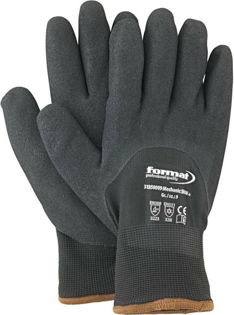 FORMAT Winterhandschuh MechanicSNOW2Zulassung/Norm EN 3882016, EN 511Ausführung Hoher Tragekomfort und Fingerfertigkeit Mit touchscreenfähiger
