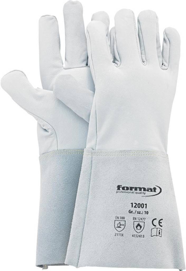 FORMAT Schweißerhandschuh 12001Zulassung/Norm EN 3882016, EN 12477-AAusführung Maximale Fingerfertigkeit 5-Finger-Schweißerhandschuh Mit l