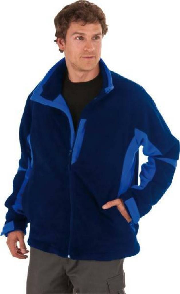 FORMAT Fleecejacke, zweifarbigMaterial 100 Polyester, 3-lagiger Fleece 280 g/mAusführung Atmungsaktiv, winddicht und wasserabweisend Meterware