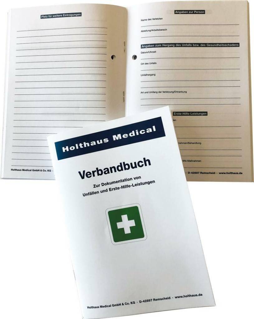 Verbandbuch DIN A5Verbandbuch führen warumBei den meisten Unfällen in Betrieben handelt es sich zum Glück nur um kleine Verletzungen. Dennoch muss