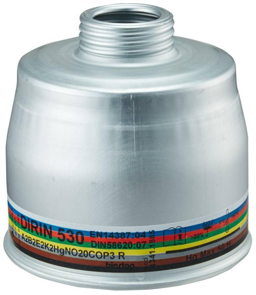 Universalfilter DIRIN 530Passende Filter zu Vollmaske C607/Silikone/TR Vollmaske SFERA Vollmaske C607/SelectaEigenschaften In Verbindung m