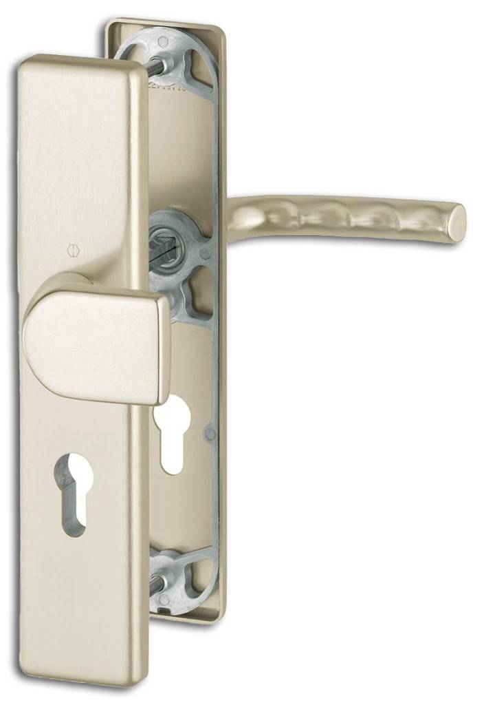 HOPPE-Aluminium-Schutz-Langschild-Wechsel-Garnitur für Außen-/Wohnungsabschluss-Türen erfüllt die Anforderungen nach DIN 18257 ES0 SK1 Lager