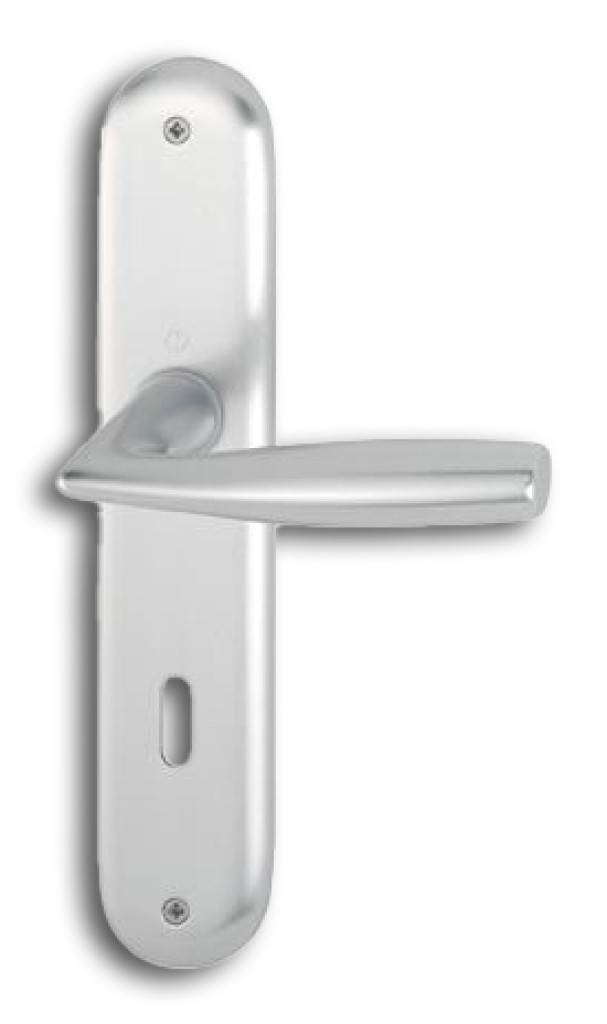 HOPPE-Aluminium-Langschild-Türgriff-Garnitur für Innentüren geprüft nach DIN EN 1906 37-0140A, Objekt-Garnitur Lagerung Türgriffe lose, Rü