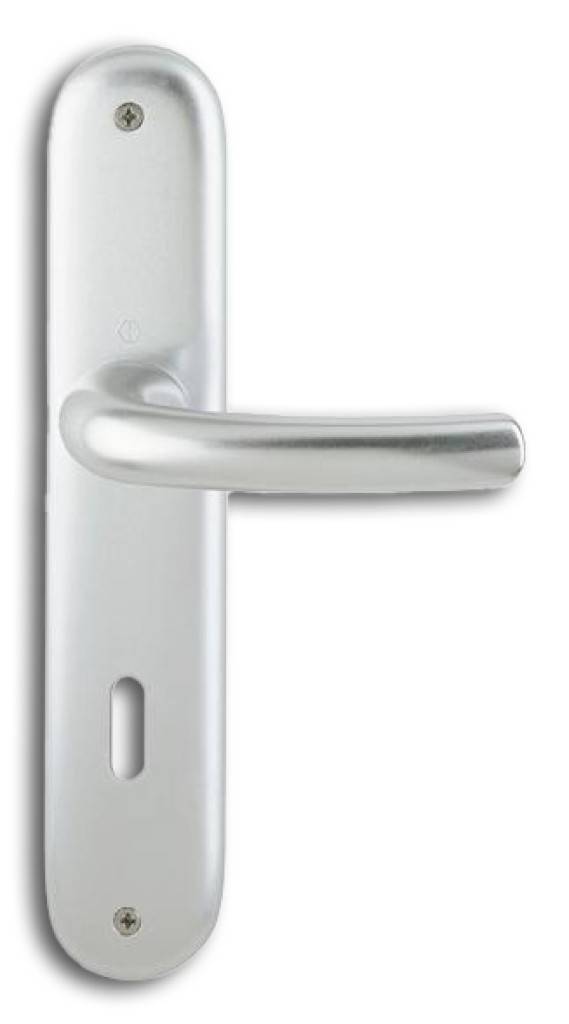 HOPPE-Aluminium-Langschild-Türgriff-Garnitur für Innentüren geprüft nach DIN EN 1906 37-0140A, Objekt-Garnitur Lagerung Türgriffe lose, Rü