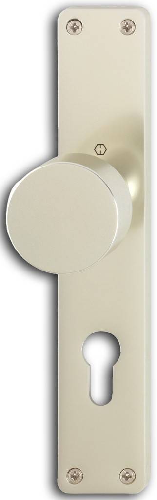 HOPPE-Aluminium-Knopflangschild für Wohnungsabschluss-TürenLagerung Knopf fest, mit GewindeVerbindung für HOPPE-FDW-StifteBefestigung sichtbar, Meh