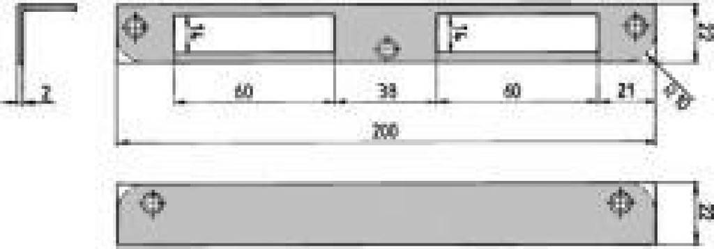 Winkelschließblech 6-NTürbeschlag, Türtechnik Für Haustür- und Riegelschlösser DIN Ls und Rs verwendbar Mit Nase Abmessung 22 x 22 x