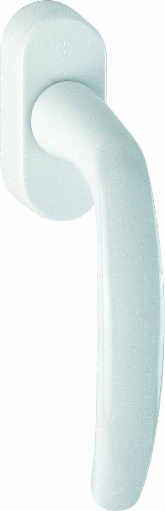 Fenstergriff Atlanta 0530S/US952 F9016 weißDreh-/Kipp-Fenstergriff Secustik F9016 verkehrsweiß / N10A mit Arretierung weiß 5 mm / 7 mm