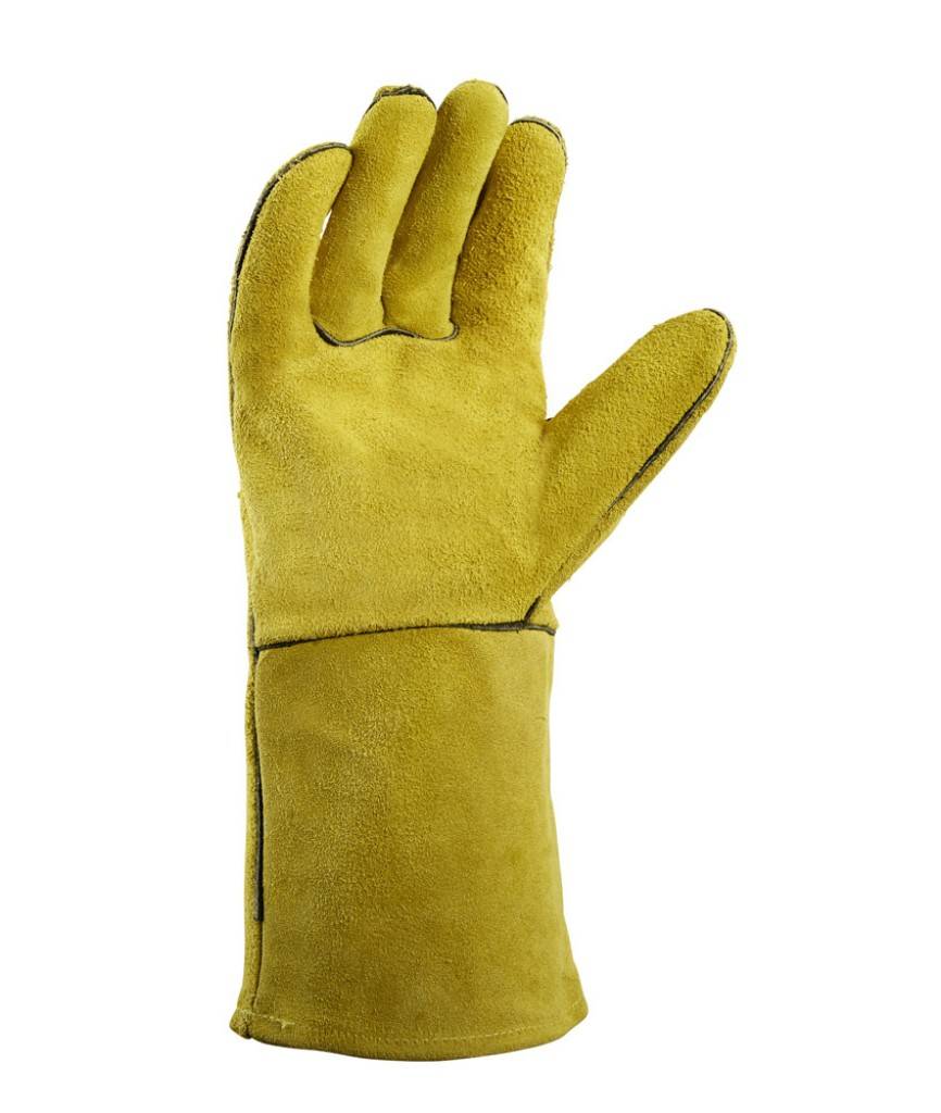 teXXor Schweißerhandschuhe KRAKATAUAusführung Rindspaltleder 5-Finger-Design ausgesuchte Lederqualitäten komplett gefüttert Pulsschutz durch extra