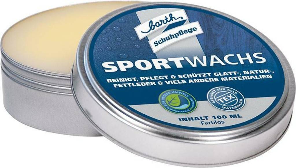 SportwachsEigenschaften Farblos Reinigt, pflegt und schützt alle Glatt-, Natur- und Fettleder Auch geeignet für Tex-Materialien sowie Holz,