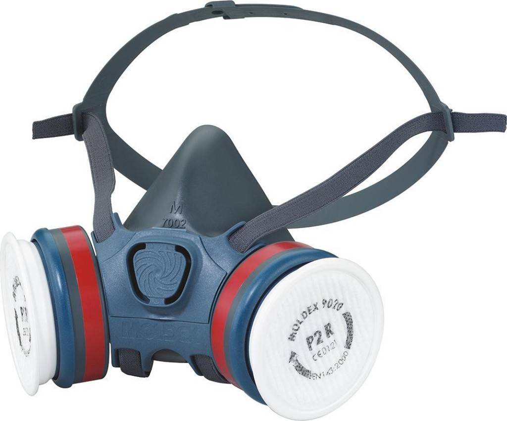 Mehrweg-Atemschutzhalbmaske "System-Serie 7000" EasyLock-AnschlußWiederverwendbarer Halbmaskenkörper aus thermoplastischem, hautverträglichen TPE