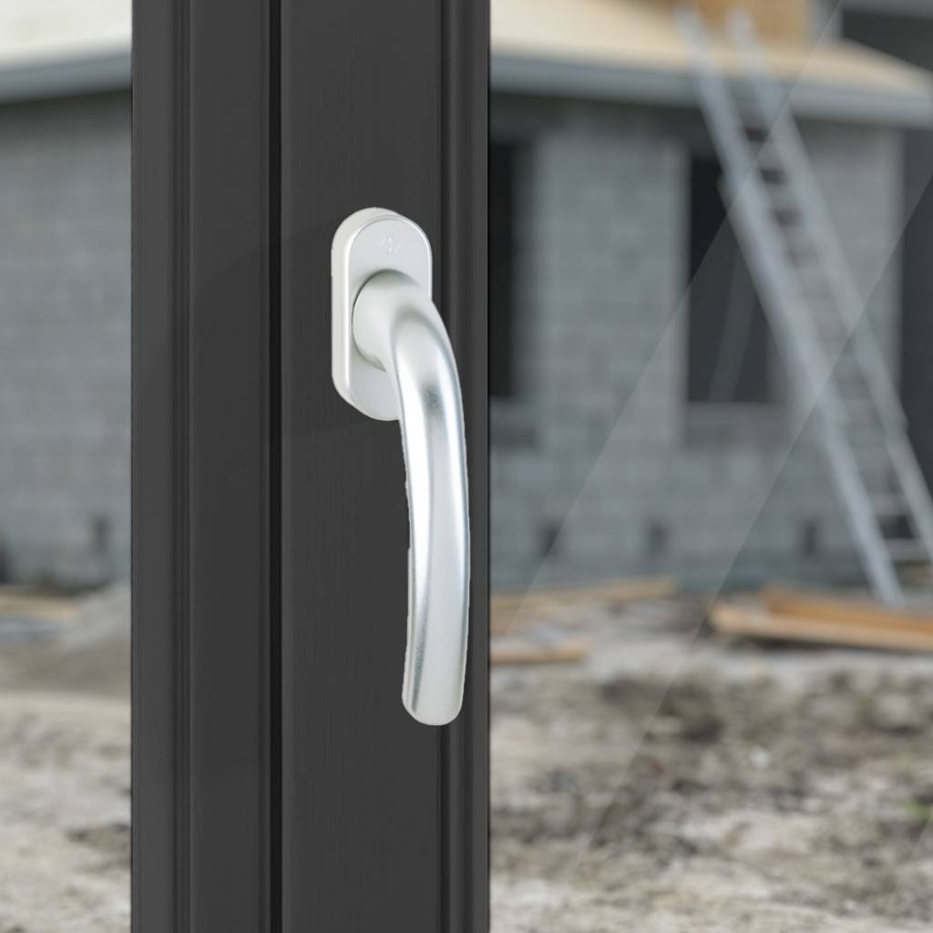 HOPPE-Aluminium-Dreh-/Kipp-Fenstergriff Tokyo 0710/U26 geprüft nach DIN EN 13126-3 23/180-0150/03/C1 und RAL-GZ 607/9 Rastung 90 Abdeckung T