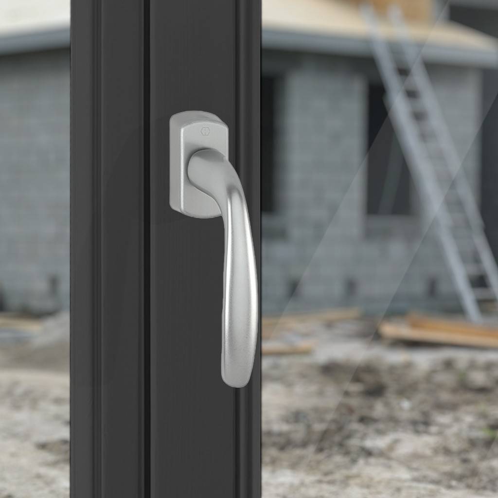 HOPPE-Aluminium-Dreh-/Kipp-Fenstergriff mit Secustik und VarioFit geprüft nach DIN EN 13126-3 23/180-0150/03/C1 und RAL-GZ 607/9 Rastung 90