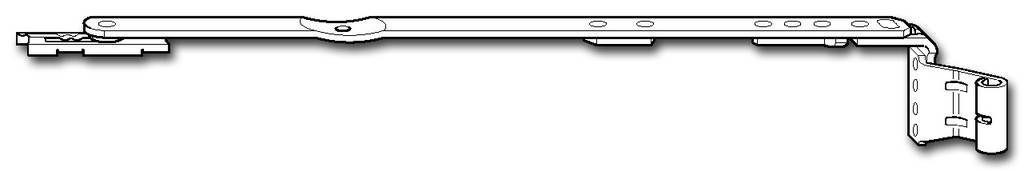 Roto NT Axerarm Holz E-5- Flügelgewicht max. 150kg- Richtung Links- Gr.150- Flügelfalzbreite 290-410mm- Falzluft 12mm- Überschlagbreite 18mm- Besch