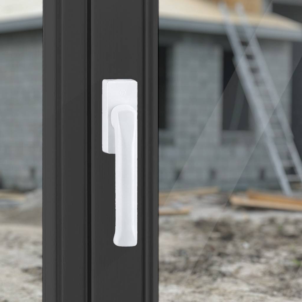 HOPPE-Aluminium-Dreh-/Kipp-Fenstergriff mit Kurzhalsgriff geprüft nach DIN EN 13126-3 23/180-0150/03/C1 und RAL-GZ 607/9 Rastung 90 Abdeckun
