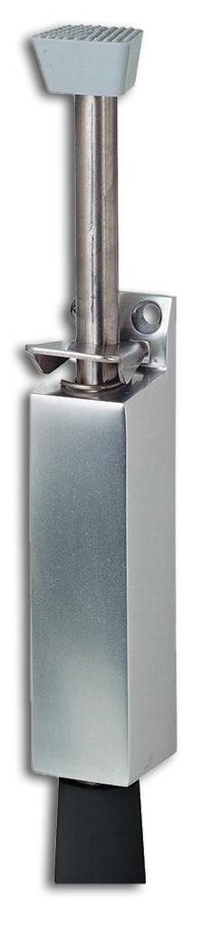 TürfeststellerTürbeschlag, Türtechnik Gehäuse aus Aluminium Tretbolzen aus Edelstahl Stopfen aus Gummi, grauVerwendungTürgewicht bis 80 kg