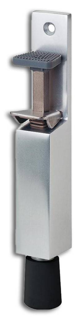 Türfeststeller 1081ProduktdetailsTürbeschlag, Türtechnik 30 mm Hub Gehäuse aus Aluminium Tretbolzen aus Stahl, verzinkt Stopfen aus Gu