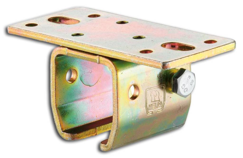 Deckenmuffe x02Türbeschlag, Türtechnik Schienenhalter zur Deckenbefestigung Für eine Laufschiene, ohne Niveauausgleich Verzinkt