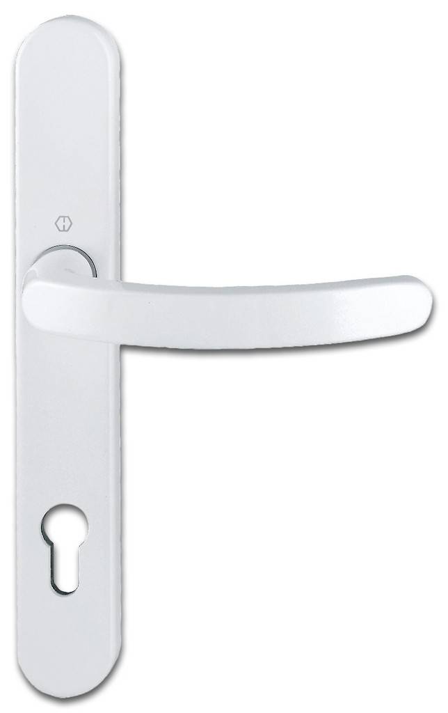 HOPPE-Aluminium-Schmalschild-Türgriff-Halbgarnitur für Profiltüren Innenseite Lagerung Türgriff fest/drehbar, Rückholfeder, wartungsfreies Gle