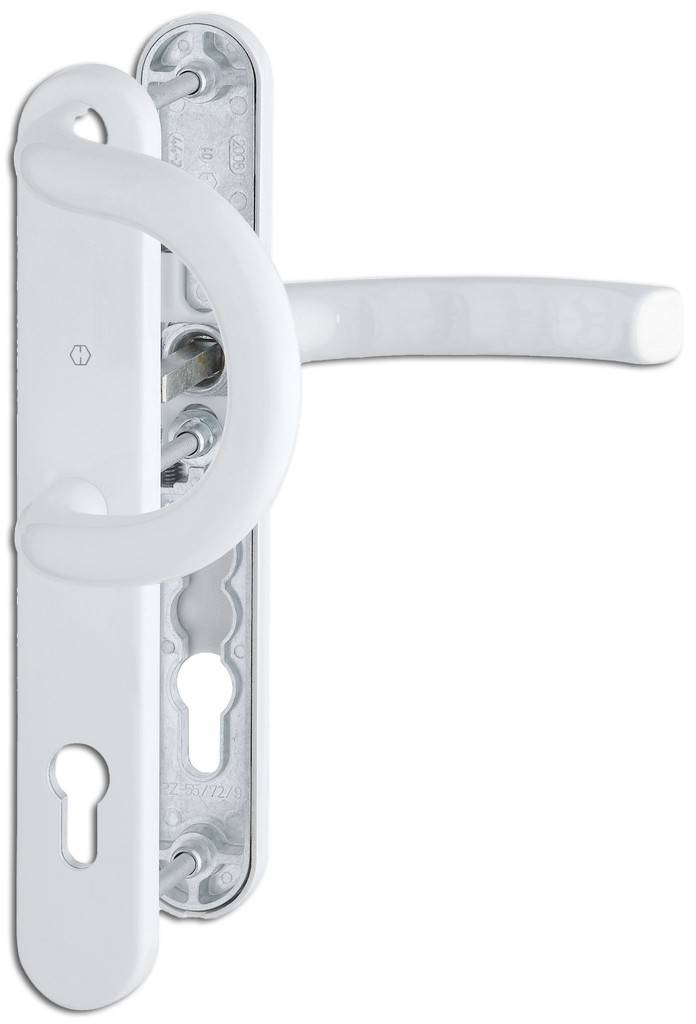 HOPPE-Aluminium-Knopf-Schmalschild für Profiltüren Lagerung gekröpfter Knopf fest, ummontierbar, mit Gewinde Verbindung für HOPPE-FDW-Stifte