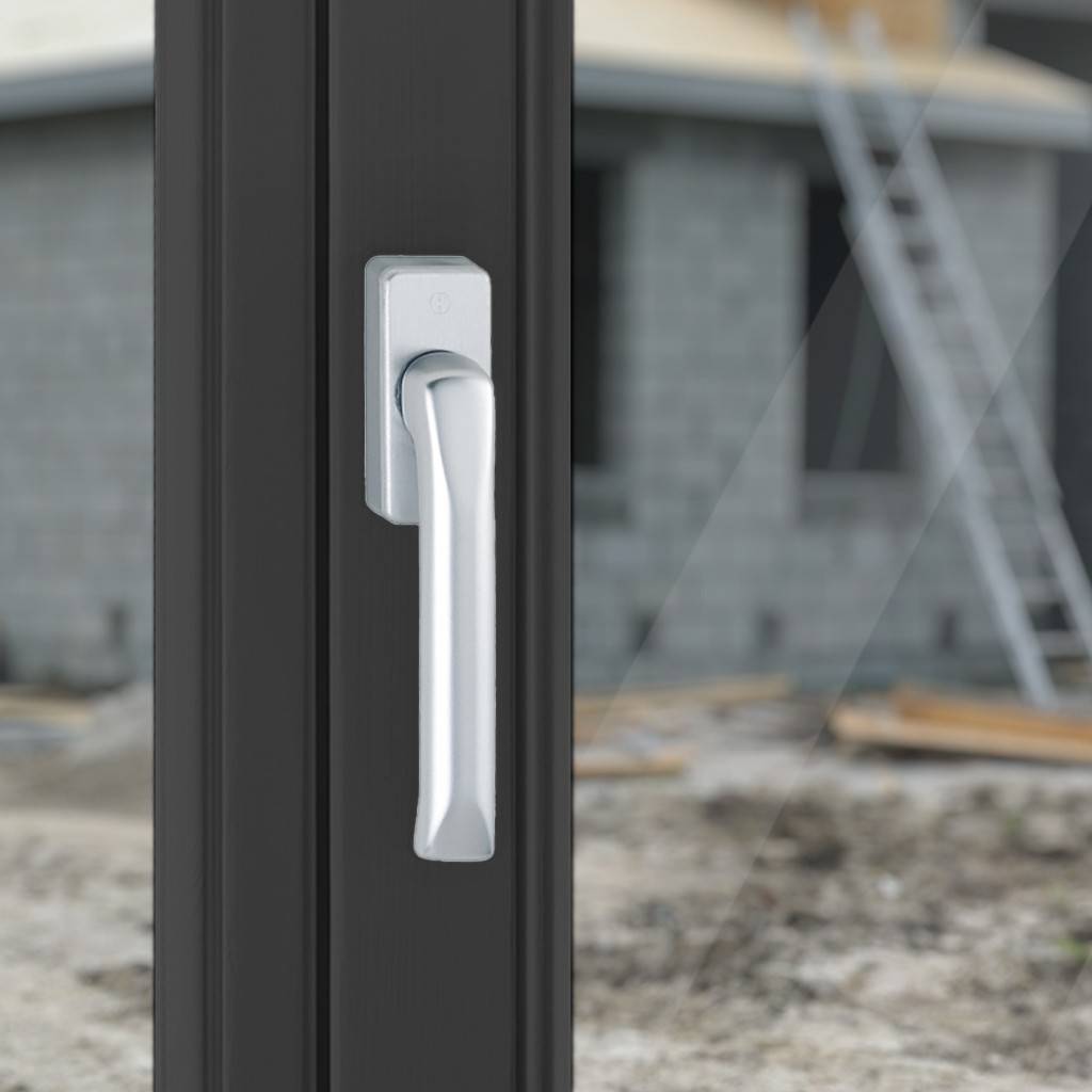 HOPPE-Aluminium-Dreh-/Kipp-Fenstergriff mit Kurzhalsgriff geprüft nach DIN EN 13126-3 23/180-0150/03/C1 und RAL-GZ 607/9 Rastung 90 Abdeckun