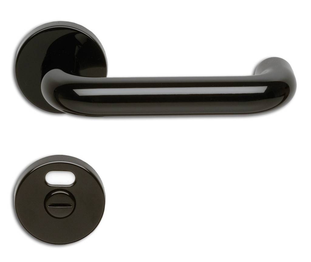 ProduktbeschreibungDrücker und Abdeckungen der Rosetten aus Nylon, Farbe ... Drücker Ø 23 mm lockerrungssichere Drückerstiftverbindung in wa