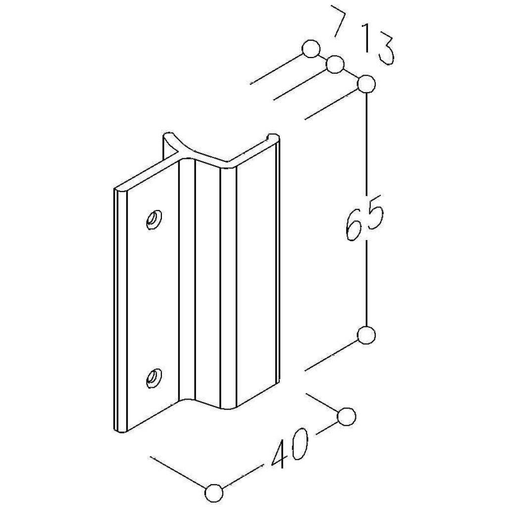 65 mm lang, aus Alu-Profilmaterial DBGM Lizenz, extrem niedere Bauhöhe, passt auch bei dicht aufliegendem Rolladen. Farbe Dunkelbronze 006. Verpacku