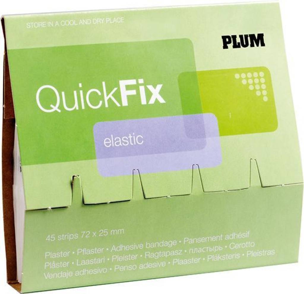 Pflasterspender QuickFix ElasticEigenschaften Refills auch geeignet zur Nachfüllung der QuickSafe Box und der QuickFix Rinse Station Pflaster