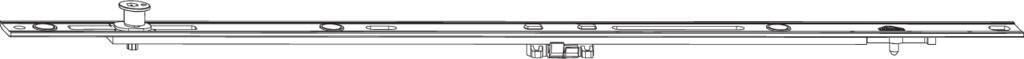 Roto NT Mittelverschluss mehrteilig SH MV600- nicht kuppelbar- Länge 600mm- Material Stahl verzinkt silber- Schließzapfenanzahl 1 P-Zapfen anpressdr