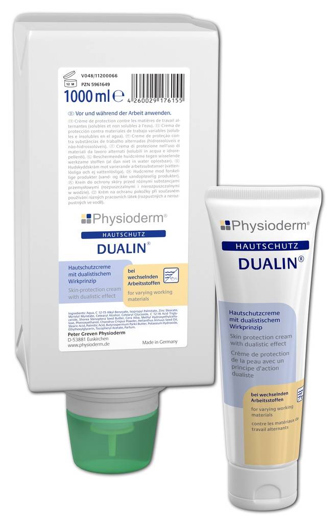 DUALINHautschutz Hautschutzcreme mit dualistischem WirkprinzipHautschutzcreme mit dualistischem Wirkprinzip beim Umgang mit nicht klar definierten