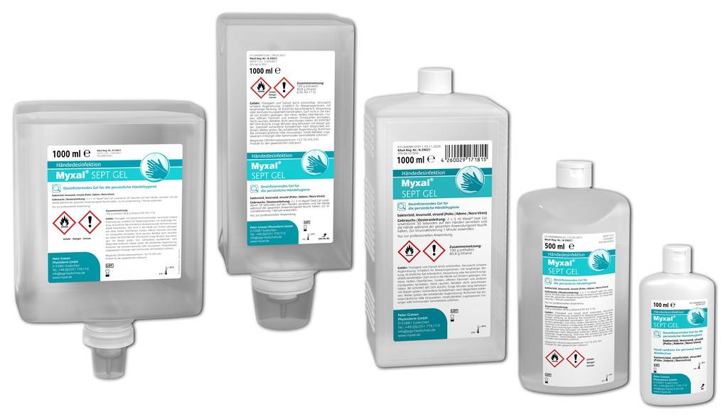 MYXAL SEPT GelHändedesinfektion Desinfektionsgel zur hygienischen HändedesinfektionDesinfektionsgel zur hygienischen HändedesinfektionHändedesinfe