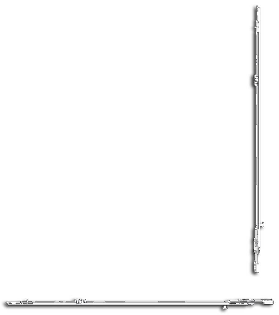 Roto NT Mittelverschluss mehrteilig SH MV400- kuppelbar- Länge 400mm- Material Stahl verzinkt silber- Schließzapfenanzahl 1 P-Zapfen anpressdruckver