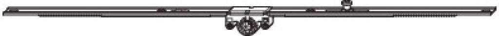 Roto Drehkippgetriebe mittig/variabel- Dornmaß 15mm- Länge 1380mm- Griffhöhe 601-800mm- Flügelfalzhöhe 1201-1600mm- Material Stahl verzinkt silbe