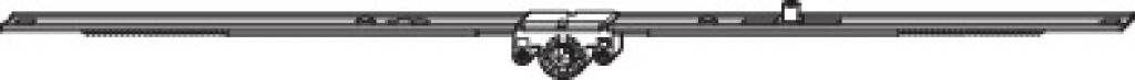 Roto Drehkippgetriebe mittig/variabel- Dornmaß 15mm- Länge 430mm- Griffhöhe 155-225mm- Flügelfalzhöhe 310-450mm- Material Stahl verzinkt silber-