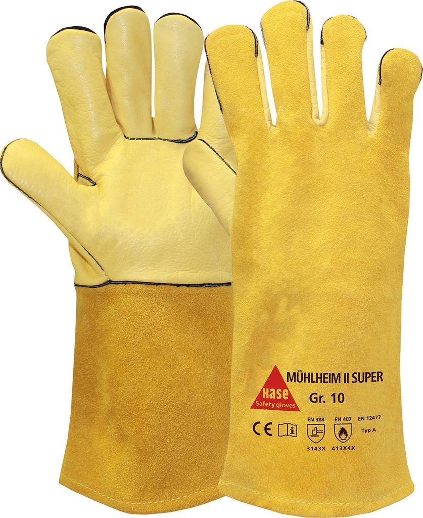 MÜHLHEIM II SUPER, Schweißerhandschuh aus RindspaltlederGr. 8-12, Kat. II, EN 388, EN 12477, TÜV GSMÜHLHEIM II SUPER, Schweißerhandschuh aus Rind