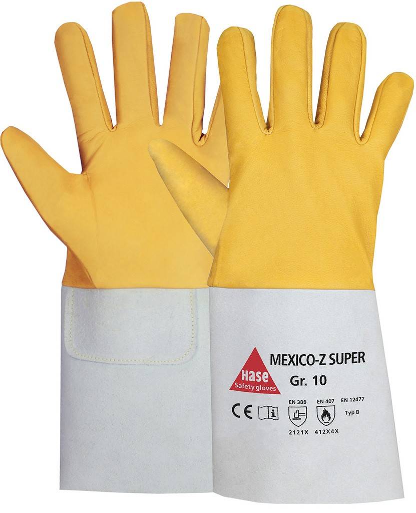 MEXICO-Z-SUPER, Schweißerhandschuh aus ZiegennappalederGr. 7-12, Kat. II, EN 388, EN 12477, TÜV GSMEXICO-Z-SUPER, Schweißerhandschuh aus Ziegennapp