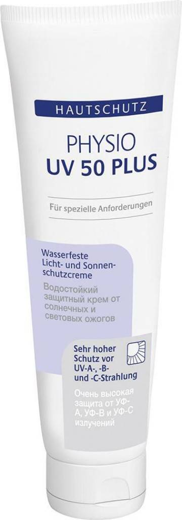 PHYSIO UV 50 PLUSHautschutz Extra wasserfeste Licht- und SonnenschutzcremeExtra wasserfeste Licht- und Sonnenschutzcreme bei Arbeiten im Freien