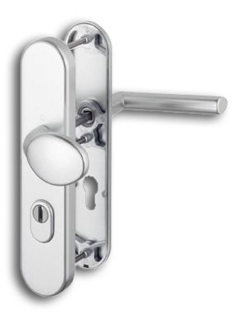 HOPPE-Aluminium-Schutz-Langschild-Wechsel-Garnitur mit Zylinder-Abdeckung für Außen-/Wohnungsabschluss-Türen geprüft nach DIN EN 1906 37-0142A