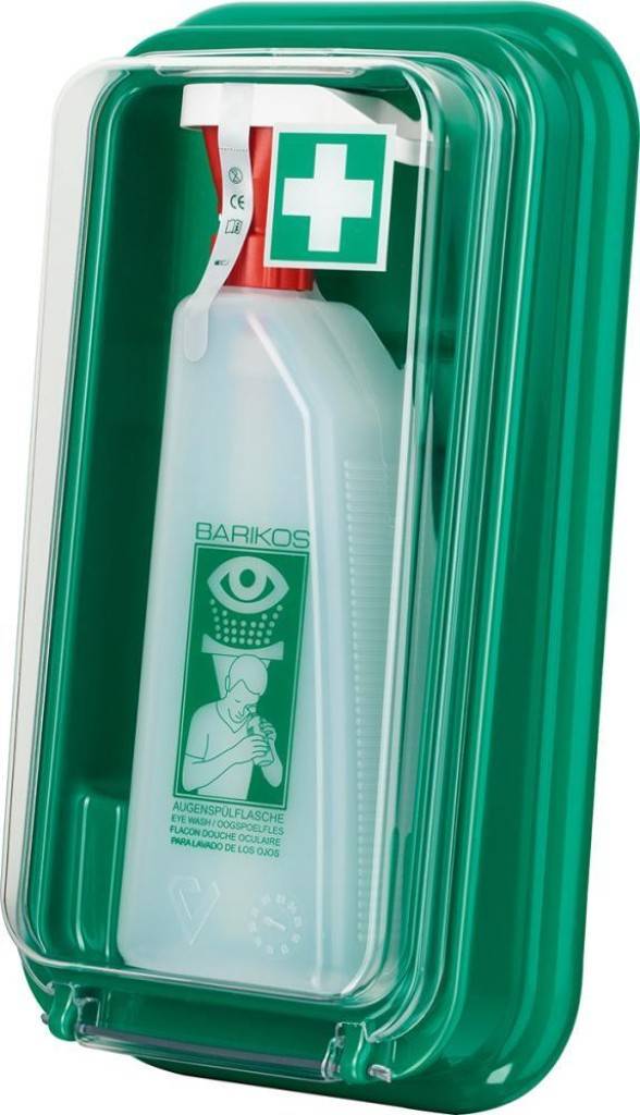 Augenspülflasche Set 12Set 1Eigenschaften Set bestehend aus gefüllter Augenspülflasche und Wandbehälter zur Aufbewahrung am gefährdeten Arbeit
