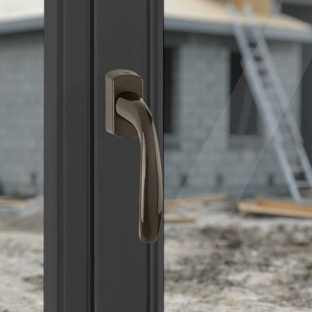 HOPPE-Aluminium-Dreh-/Kipp-Fenstergriff mit Secustik und VarioFit geprüft nach DIN EN 13126-3 23/180-0150/03/C1 und RAL-GZ 607/9 Rastung 90