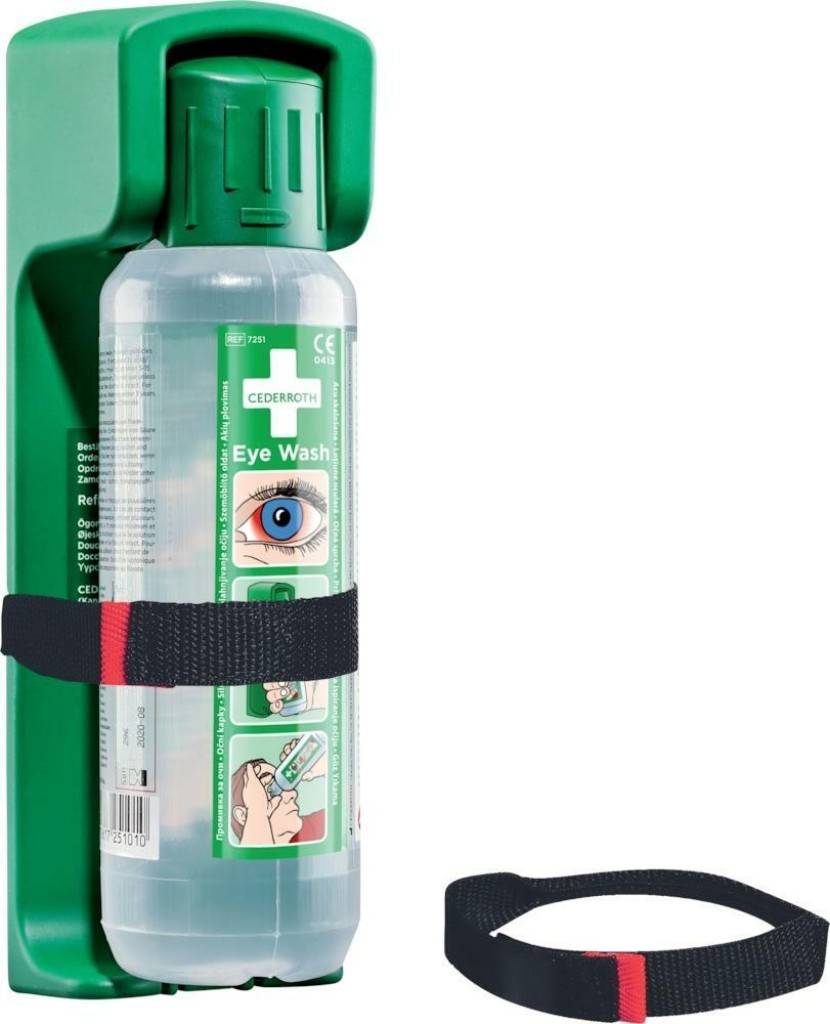 Riemen für Wandhalterung Nr. 7200 Mit Klettverschluss Zubehörteil zu Cederroth Wandhalter für Augenwäsche Mit rotem Griff für schnelles