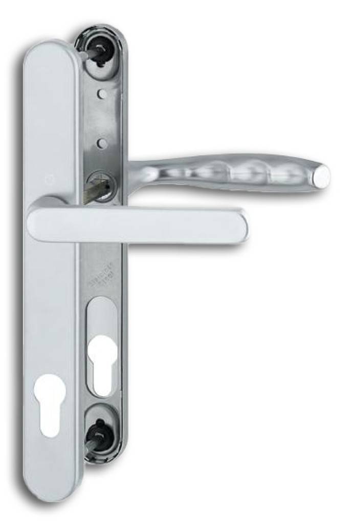 Profiltür-Drückergarnitur, Serie New York,099KH/3346/1810HOPPE-Aluminium-Schmalschild-Türgriff-Garnitur für ProfiltürenSerie New YorkLagerung Tü
