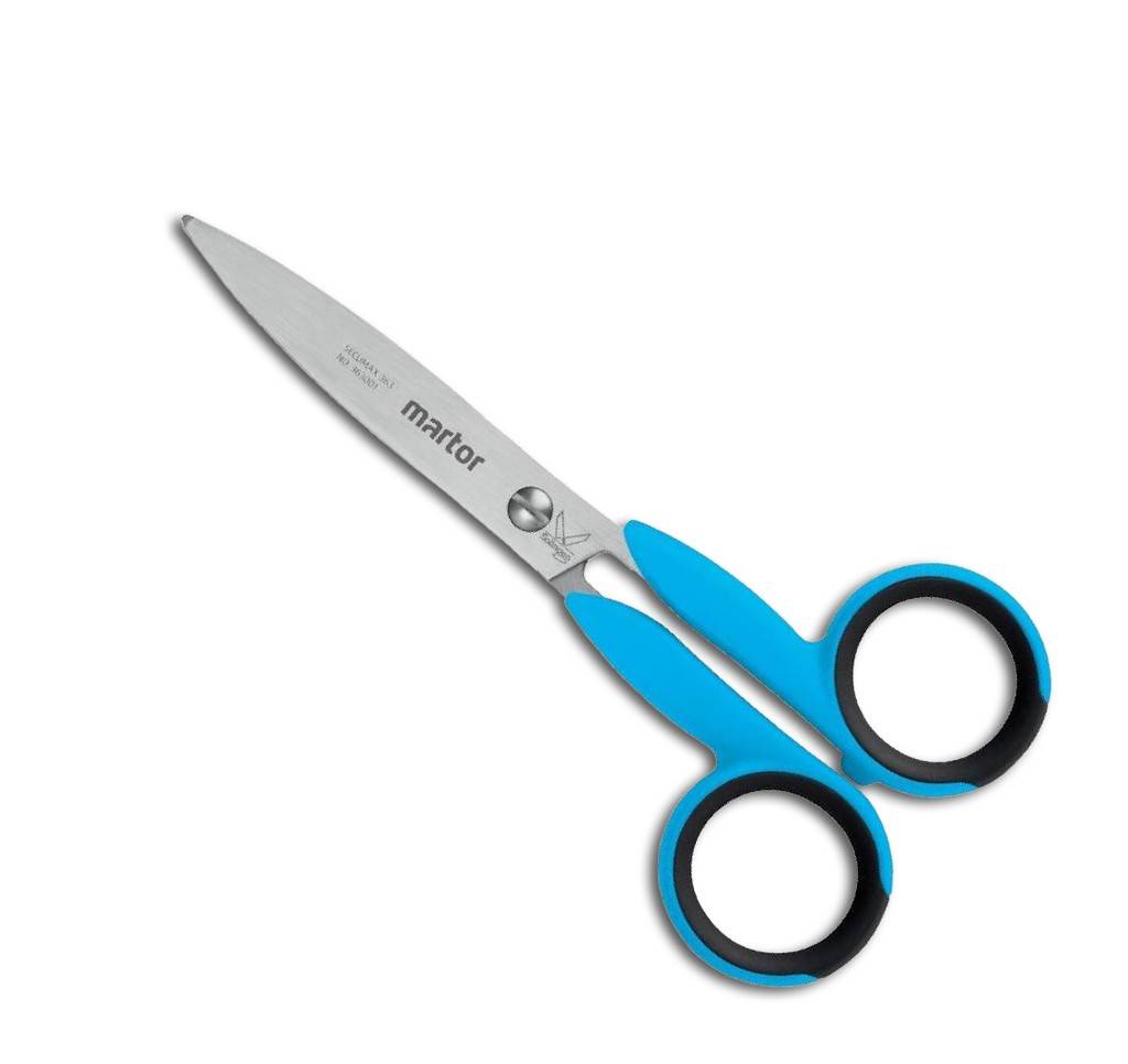 Sicherheitsschere SECUMAX 363Schneiden aus rostfreiem EdelstahlGriff mit kleinen Augen und integriertem Soft-GripKleine, flinke Sicherheitsschere