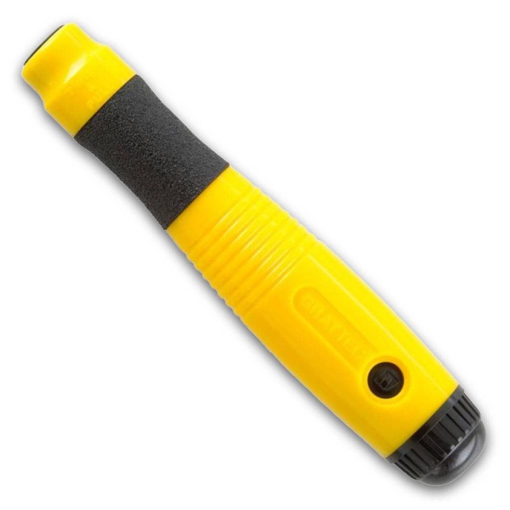 Zubehör für EntgratwerkzeugSoftgrip-Handgriff in ergonomischer Form mit der angenehmen Fingermulde. Aufgrund der Zwillingsaufnahme können sowohl al